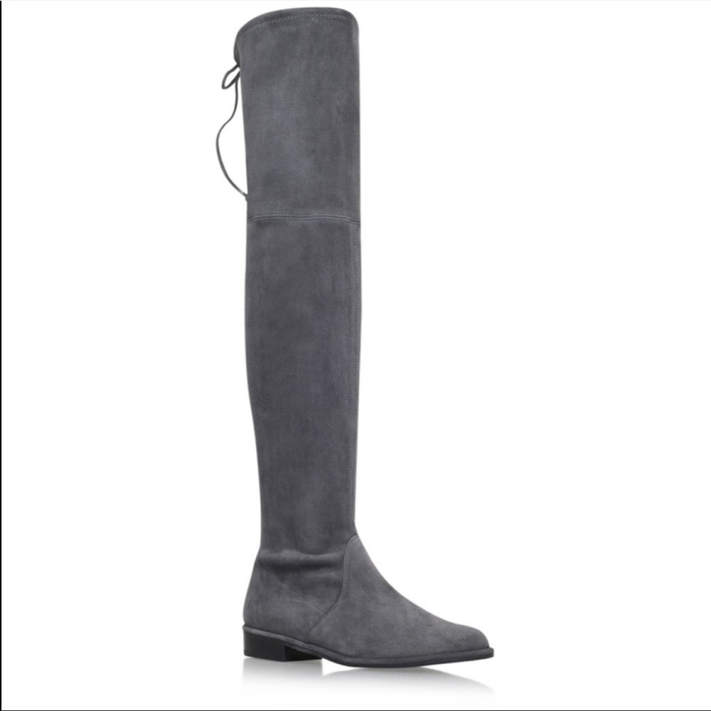 Stuart Weitzman Lowland Suede Over-the-Knee Boots in Grey Size 7.5